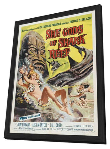 She Gods of Shark Reef 11 x 17 Movie Poster - Style A - in Deluxe Aluminum Frame