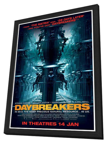 Daybreakers 11 x 17 Movie Poster - Style D - in Deluxe Wood Frame