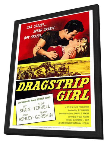 Dragstrip Girl 11 x 17 Movie Poster - Style A - in Deluxe Wood Frame