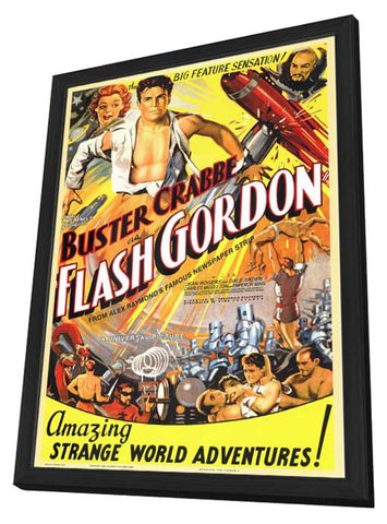 Flash Gordon 11 x 17 Movie Poster - Style B - in Deluxe Aluminum Frame