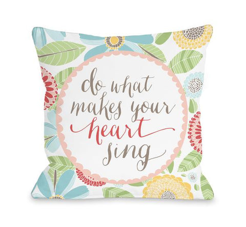 What Makes Your Heart Sing - Multi Throw Pillow by Pen & Paint