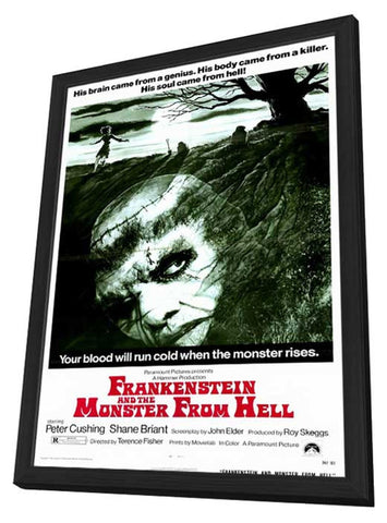 Frankenstein and the Monster from Hell 11 x 17 Movie Poster - Style A - in Deluxe Aluminum Frame