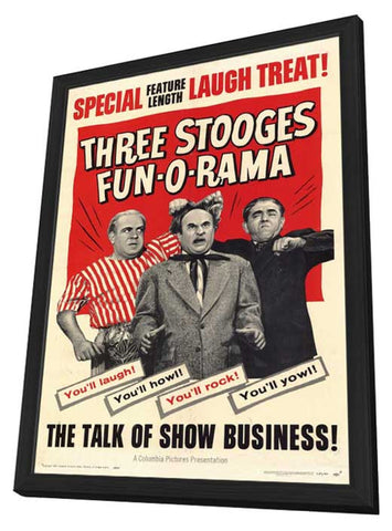Three Stooges Fun-O-Rama 11 x 17 Movie Poster - Style A - in Deluxe Aluminum Frame