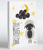 Dream Big Little One - Yellow Gray Canvas Wall Decor by Pen & Paint