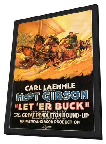 Let 'er Buck 11 x 17 Movie Poster - Style A - in Deluxe Aluminum Frame