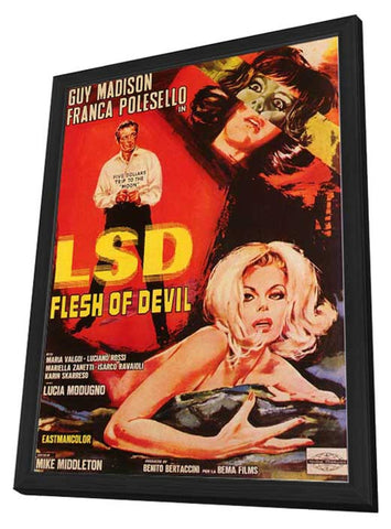 LSD Flesh of Devil 11 x 17 Poster - Foreign - Style A - in Deluxe Aluminum Frame