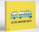 Let The Adventure Begin - Yellow Canvas Wall Decor by Pen & Paint