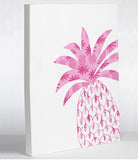 Pleasant Pineapple - White Pink Canvas Wall Decor by Pen & Paint