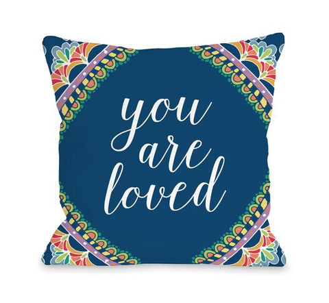 You Are Loved - Multi Throw Pillow by Pen & Paint
