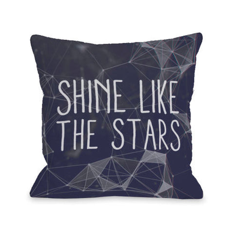 Shine Like The Stars - Navy Throw Pillow by OBC 18 X 18