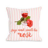Stop and Smell The Rose - Pink Multi Throw Pillow by OBC 18 X 18