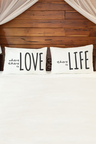 Where There Is Love - Black Set of Two Pillow Case by OBC 20 X 30