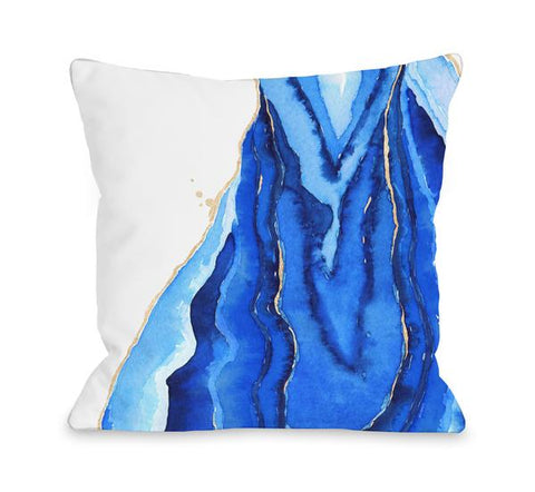 Bold Formations - Blue Throw Pillow by lezleeelliot