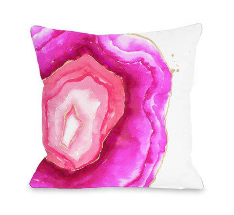 Bold Formations - Jewel Pink Throw Pillow by lezleeelliot