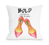 Bold Habits Die Hard Shoes - Multi Throw Pillow by lezleeelliot