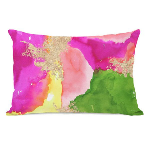 Color Splash - Green Multi Throw Pillow by lezleeelliot