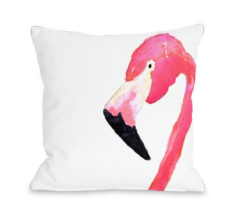 Fabulous Flamingo - Pink Throw Pillow by lezleeelliot