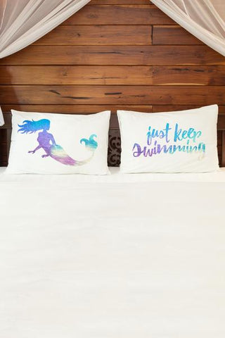 Just Keep Swimming Mermaid Pillowcase by OBC