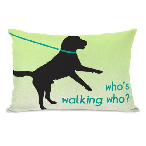Whos Walking Who Throw Pillow by