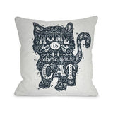 Home Is Where The Cat Is Throw Pillow by