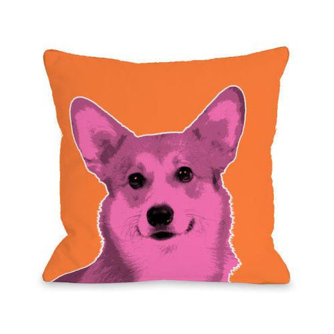Whisker Dogs Corgi Throw Pillow by