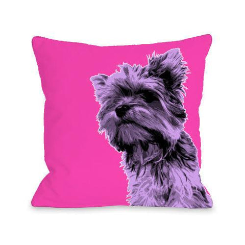 Whisker Dogs Yorkie Throw Pillow by