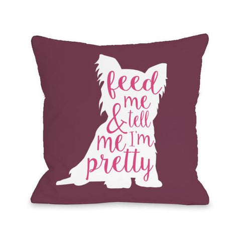 Feed Me And Tell Me I'm Pretty Solid Throw Pillow