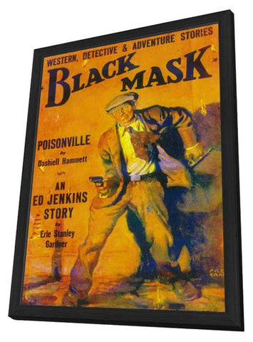 Black Mask (Pulp) 11 x 17 Pulp Poster - Style A - in Deluxe Aluminum Frame