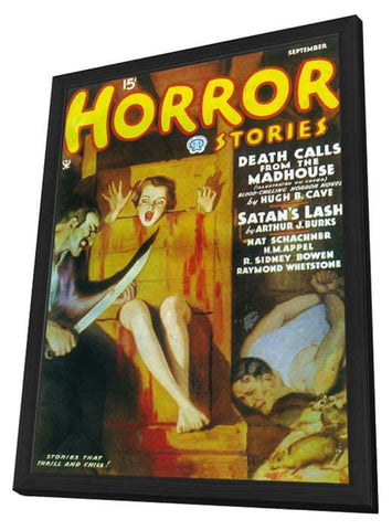 Horror Stories (Pulp) 11 x 17 Pulp Poster - Style A - in Deluxe Aluminum Frame
