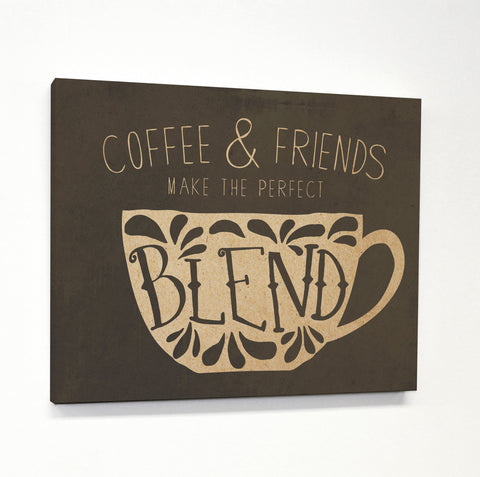 Coffee And Friends - Brown Canvas by OBC 11 X 14