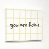 You Are Home Crosshatch - Yellow Canvas by OBC 11 X 14