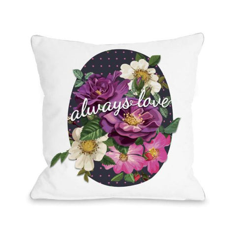 Always Love Popping Florals Throw Pillow by OBC
