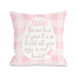 eggs in one basket - Pink Throw Pillow by OBC 18 X 18