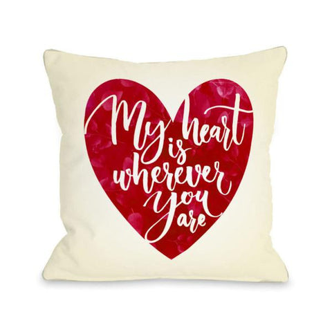 My Heart Is Wherever You Are Throw Pillow by OBC