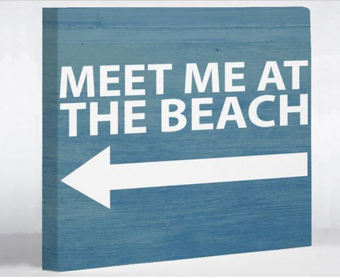 Meet Me At The Beach Wood Canvas Wall Decor by