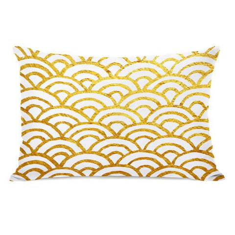 Scallop Gold Throw Pillow by