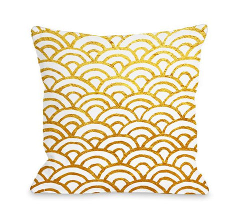 Scallop Gold Throw Pillow by