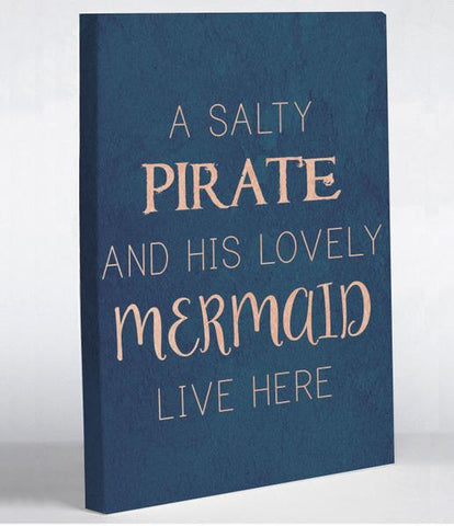 Salty Pirate Lovely Mermaid Canvas Wall Decor by