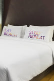 Eat Beach Sleep Repeat - Multi Set of Two Pillow Case by OBC 20 X 30