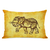Elephant Henna Throw Pillow by OBC