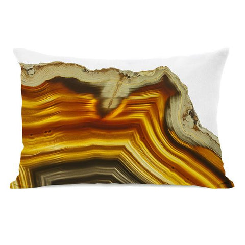 Geode Amber Gold Throw Pillow by OBC