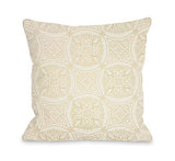 Doily Cream Throw Pillow by OBC