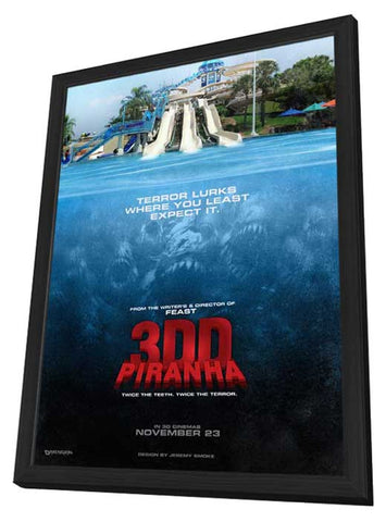 Piranha 3DD 11 x 17 Movie Poster - Style B - in Deluxe Aluminum Frame
