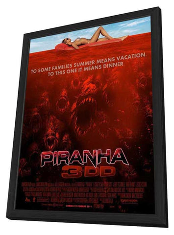 Piranha 3DD 11 x 17 Movie Poster - Style C - in Deluxe Aluminum Frame