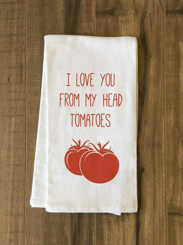 Head Tomatoes Tea Towel by