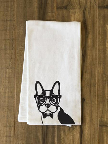 Hipster Dog Tea Towel by