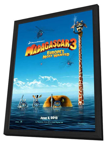 Madagascar 3 11 x 17 Movie Poster - Style B - in Deluxe Aluminum Frame