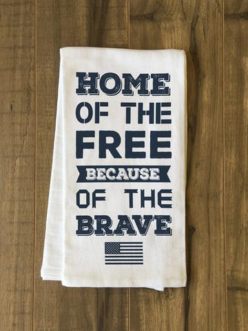 Home Of The Free Tea Towel by