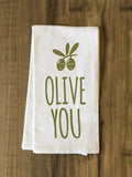 Olive You Tea Towel by