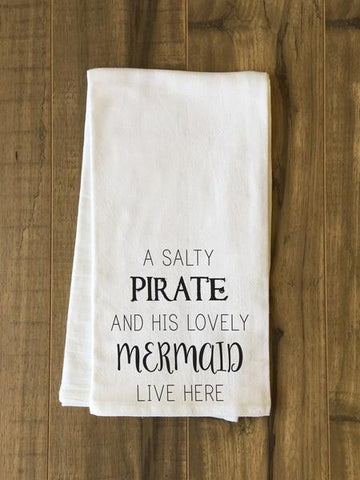 Salty Pirate Lovely Mermaid Tea Towel by